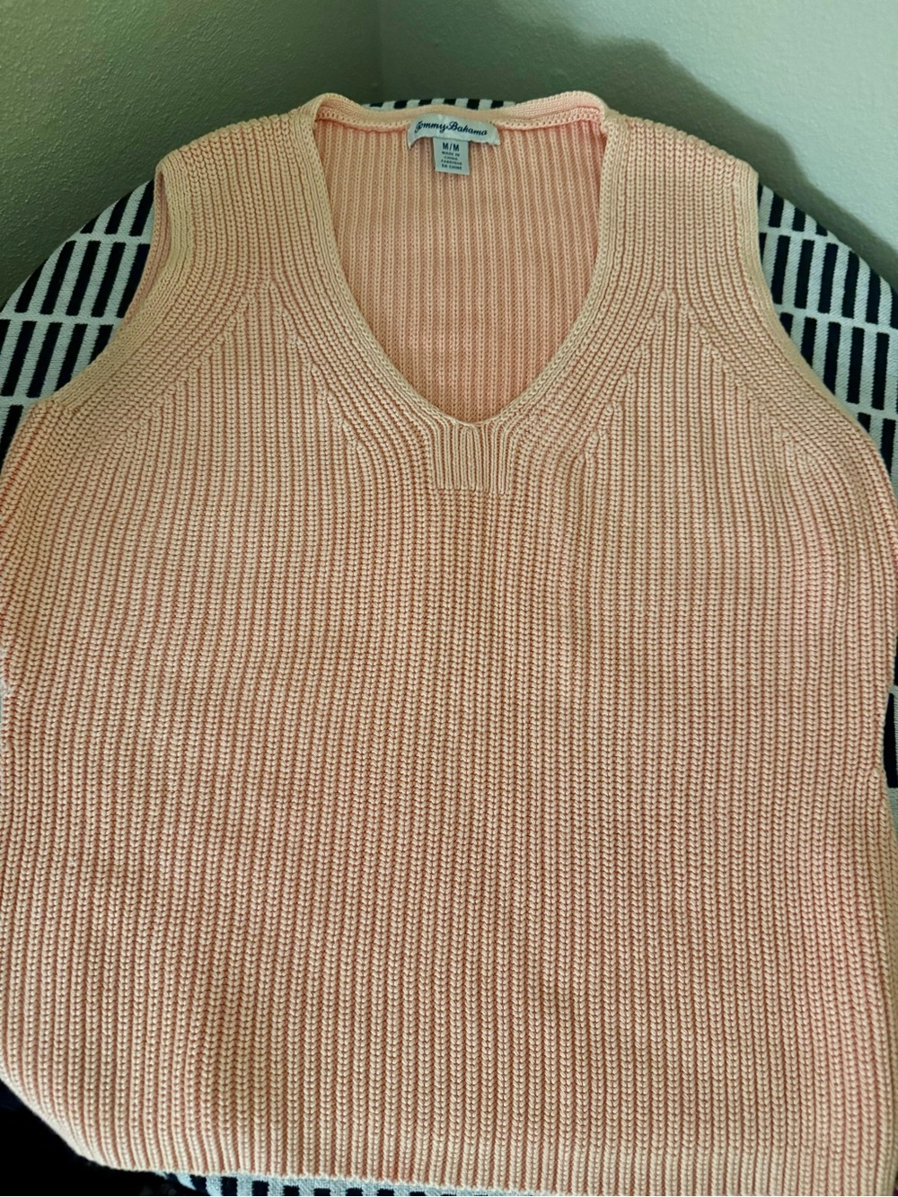 Tommy Bahama Peach Knit V-Neck Sweater Vest